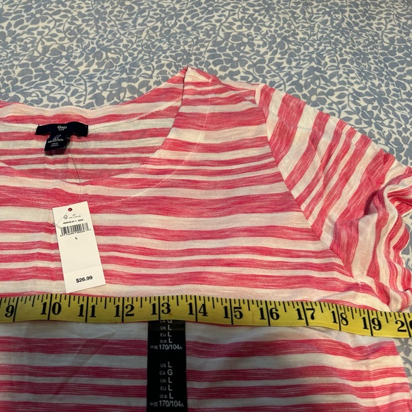 GAP Woman’s Pink/White Stripes Shirt NWT Large - Picture 7 of 7